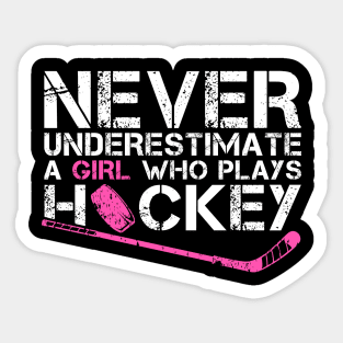 Funny Ice Hockey Player For Women Girls Hockey Lovers Sticker